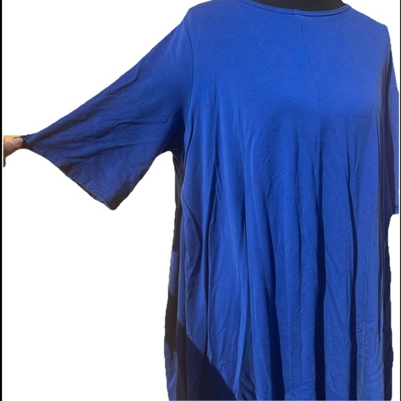Eileen Fisher Fine Tencel Jersey Royal Jewel Neck Tunic Size Large RN 78121 - Picture 5 of 7